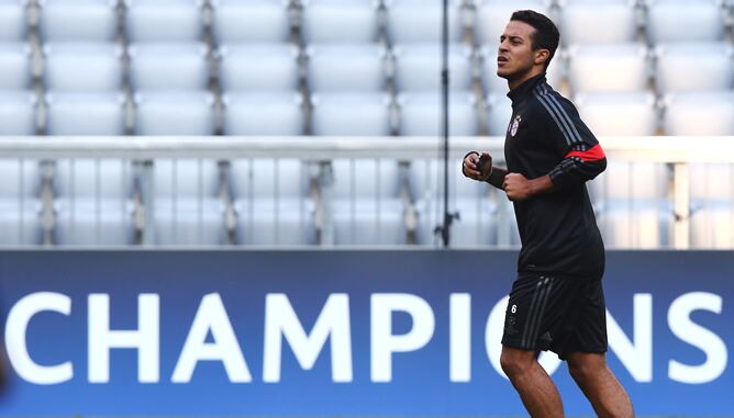El jugador del Bayern, durante un entrenamiento con su equipo.