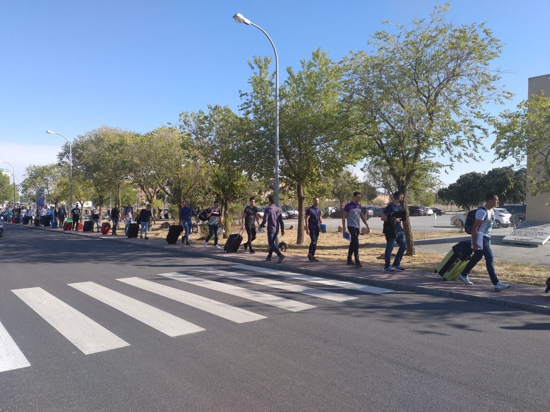 Llegada de los alumnos a la Escuela en septiembre de 2019