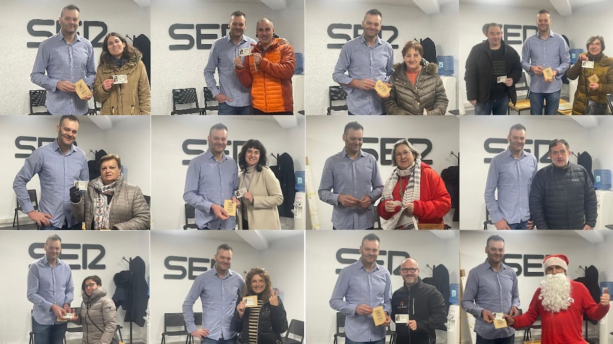 Miguel Ángel Madruga (Delegado Loterías Soria) - La Claustrilla entrega los 20 décimos con el número de Los 40 Soria