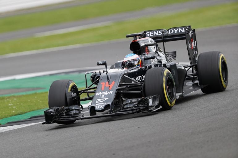 Fernando Alonso en el circuito de Silverstone