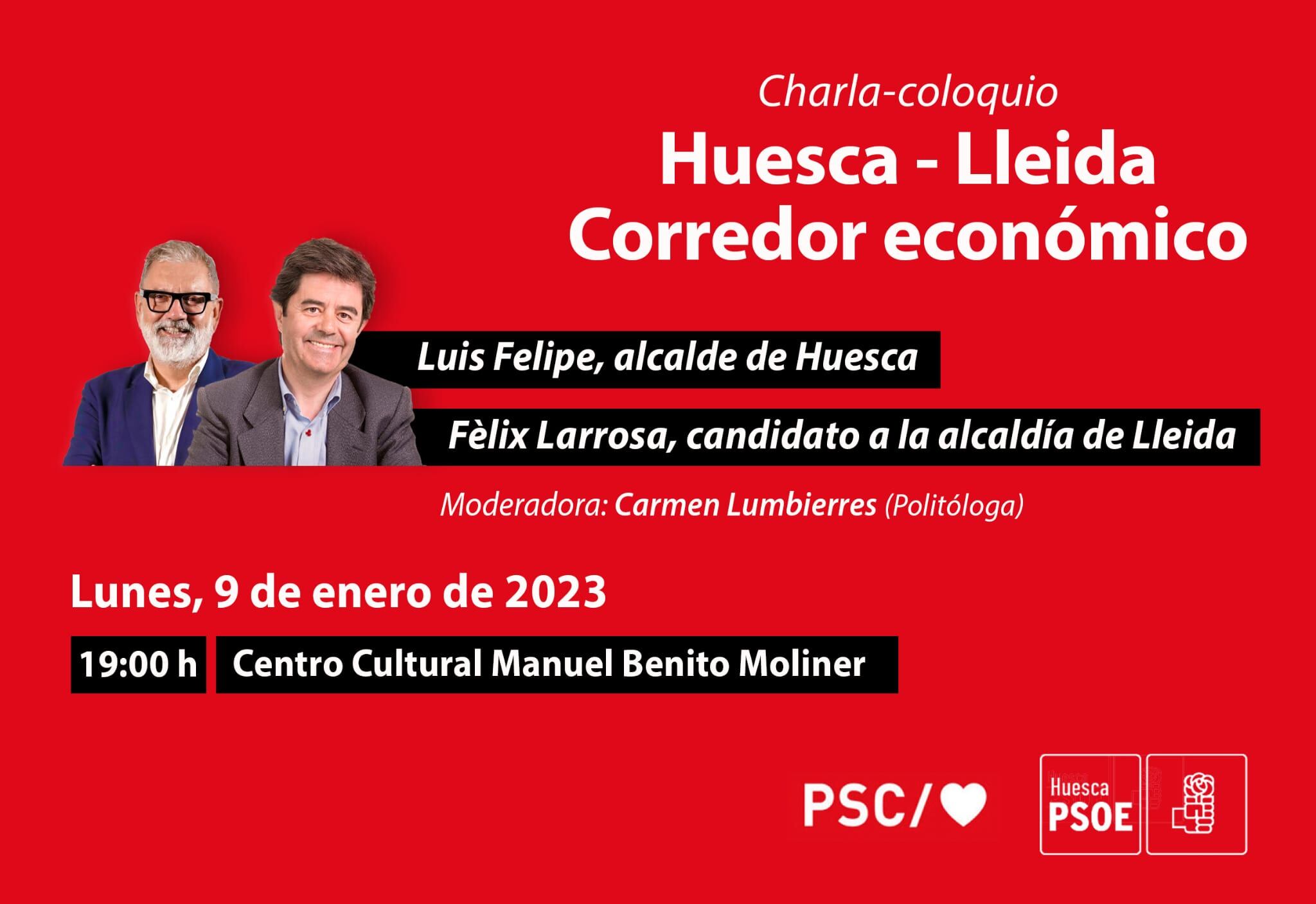 Cartel de la charla del PSOE en Huesca