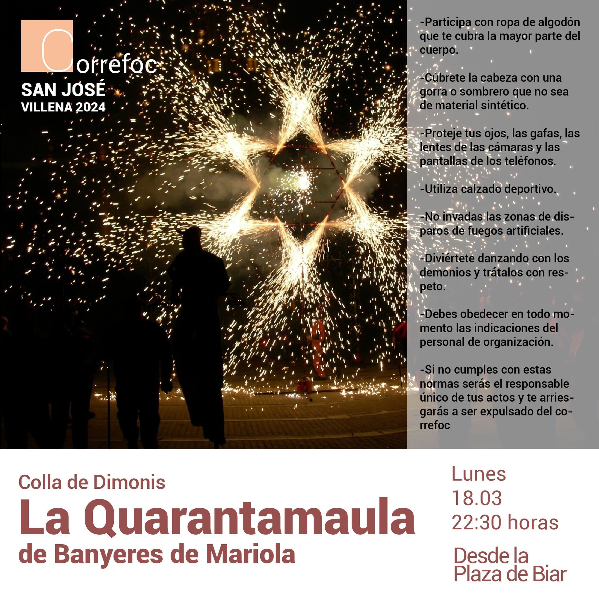 Cartel del acto del correfocs