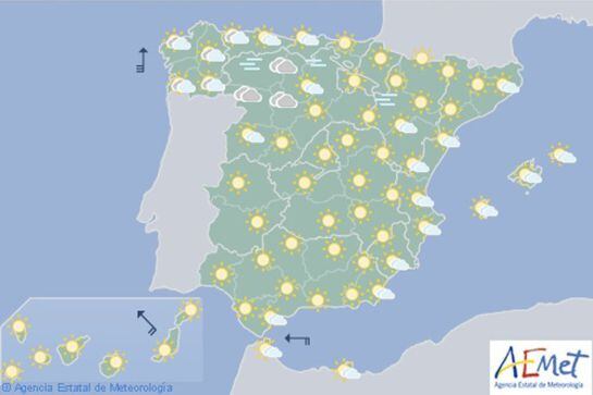 Mapa significativo elaborado por la Agencia Estatal de Meteorología (AEMET).