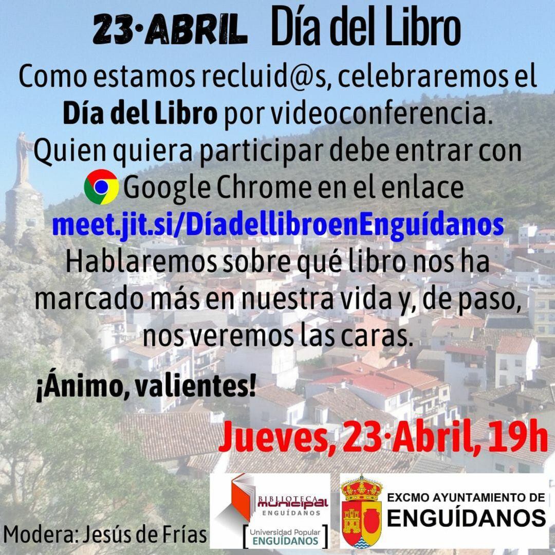 Cartel videoconferencia Día del Libro