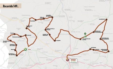 El recorrido de la 4ª etapa de la Vuelta a Burgos con salida en Roa y meta en Aranda de Duero.