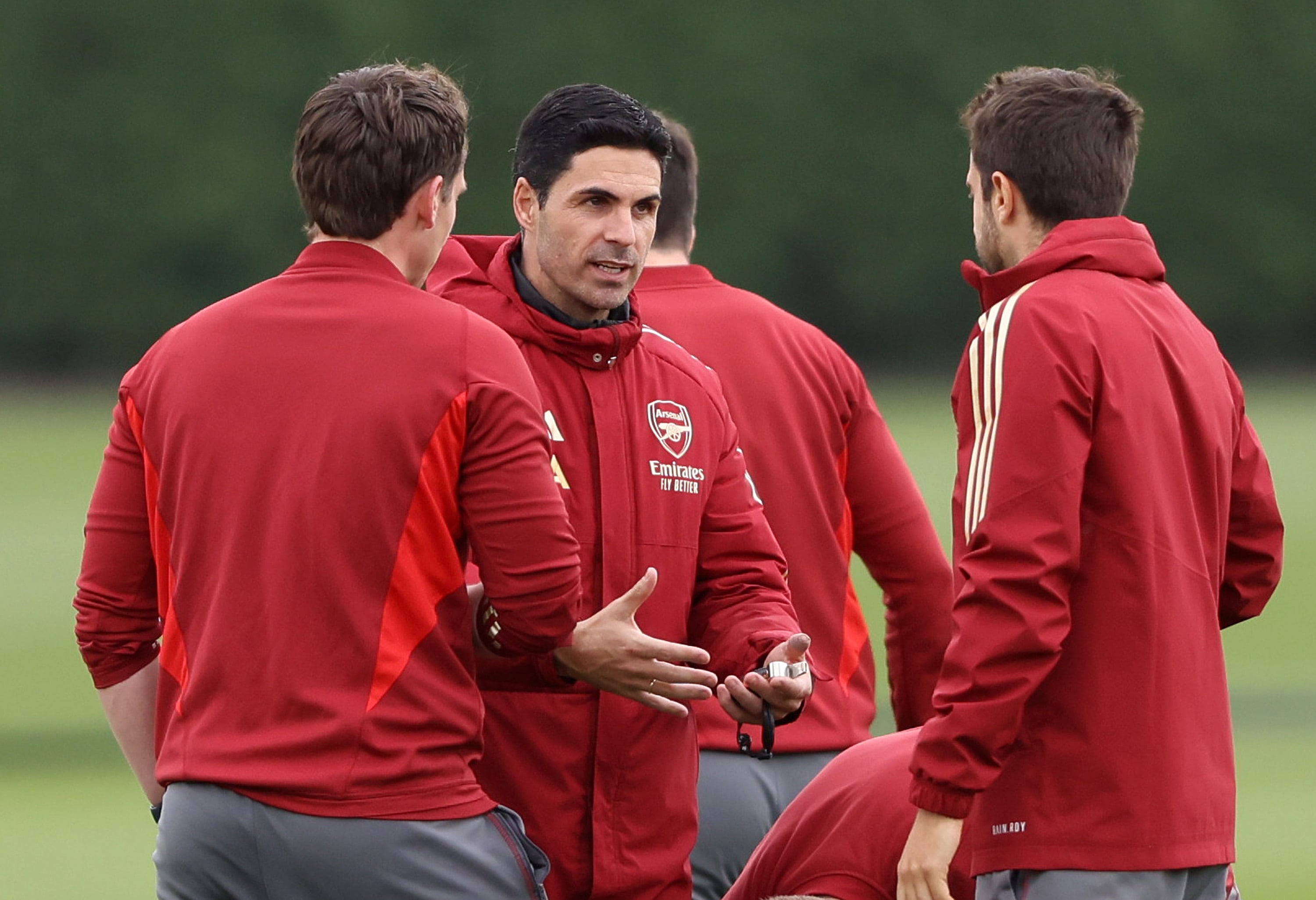 Mikel Arteta, entrenador del Arsenal, en el entrenamiento previo al partido frente al Bayern. (Paul Harding/Getty Images)