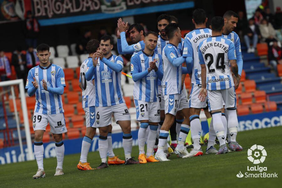 El once inicial del Málaga que se presentó en el Anxo Carro para enfrentarse al Lugo