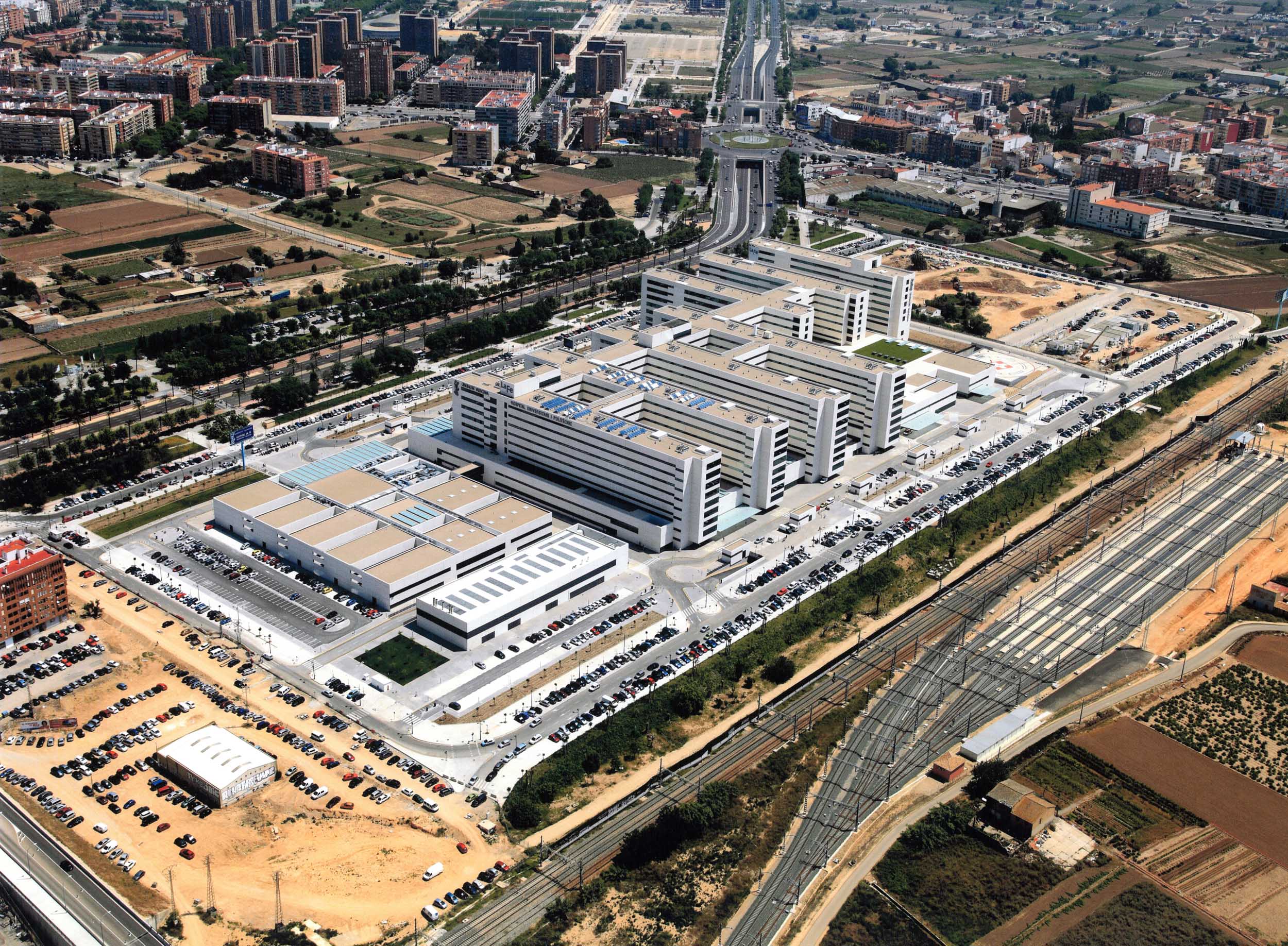 Vista aérea del hospital La Fe de València