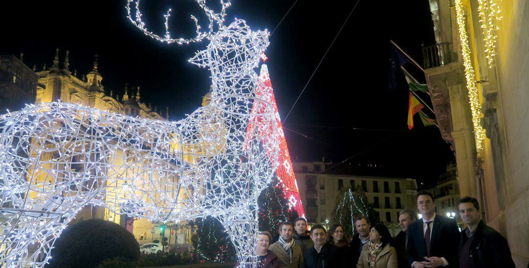 Iluminación navideña instalada en la Diputación de Jaén.