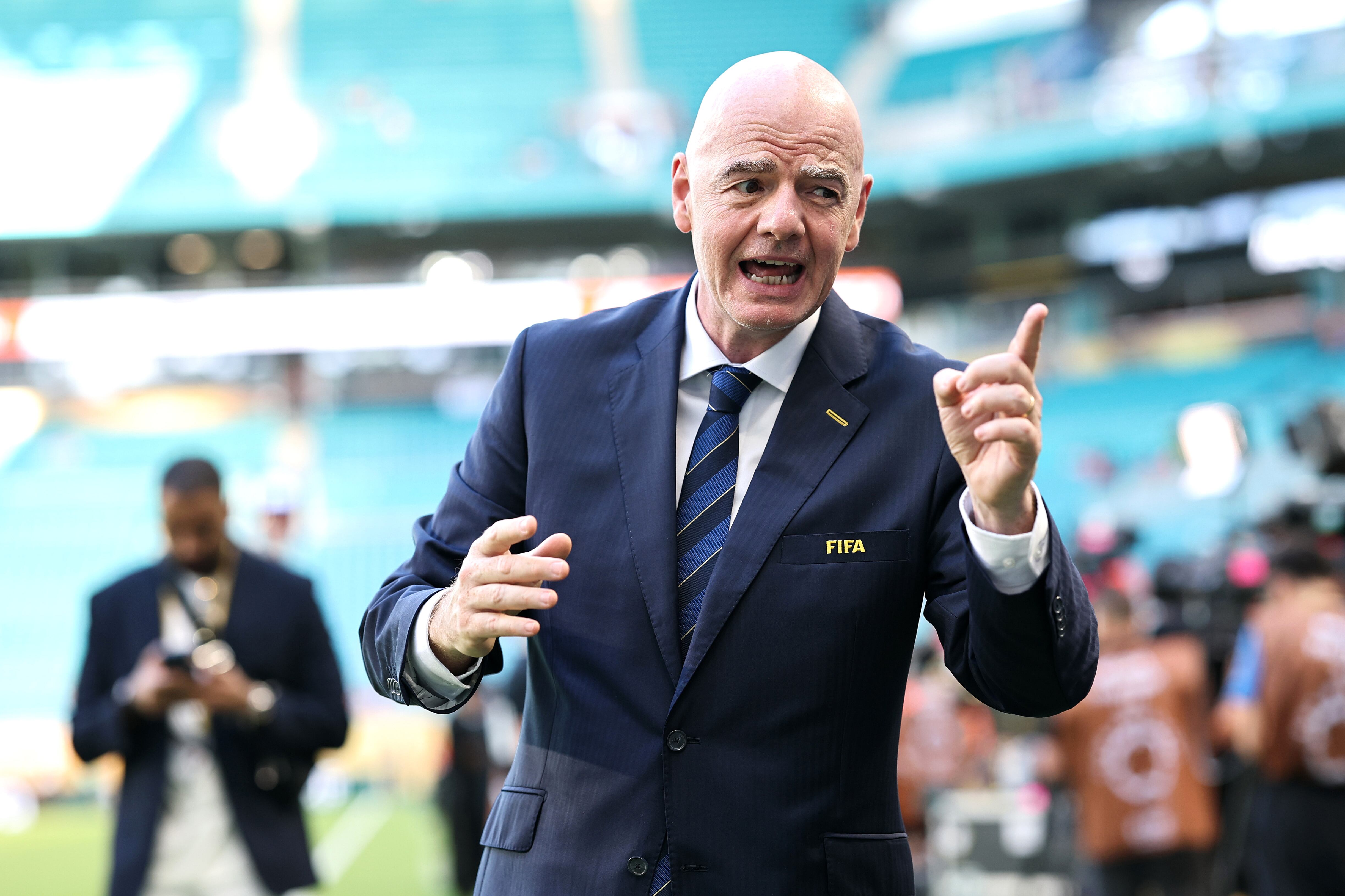 Gianni Infantino, durante el partido inaugural del Mundial de Clubes