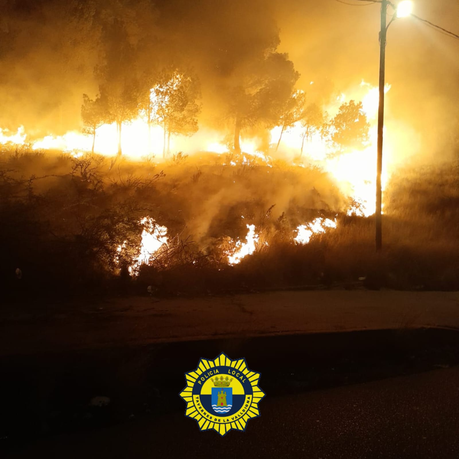 Incendio forestal en Tavernes de la Valldigna