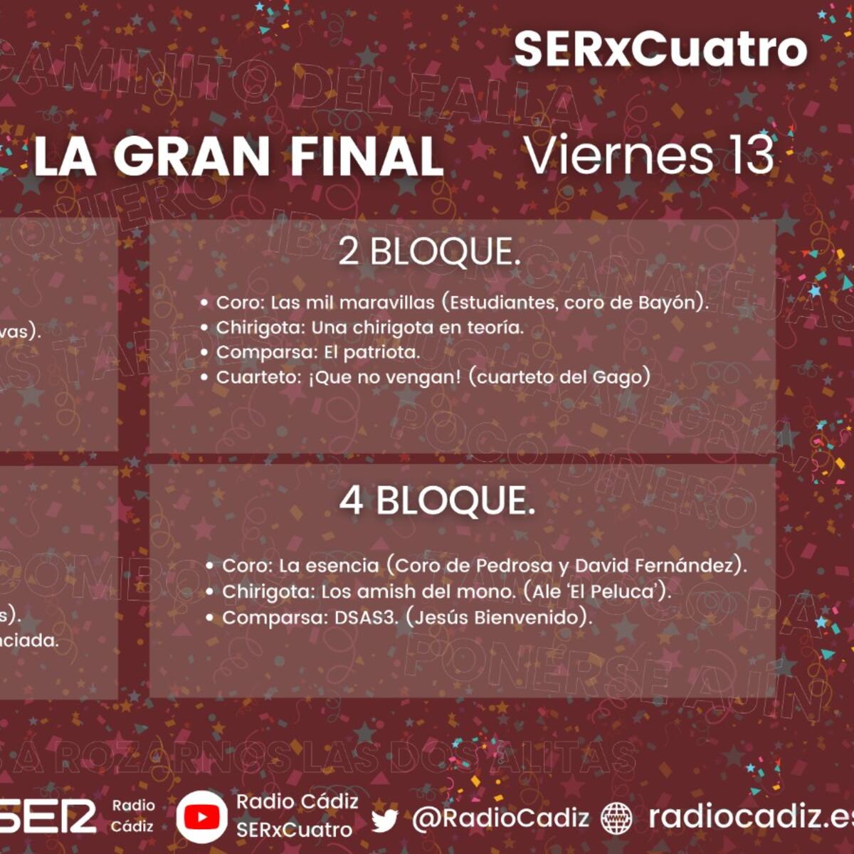 COAC 2026, EN DIRECTO: Revive la Gran Final del Carnaval de Cádiz desde el Gran Teatro Falla