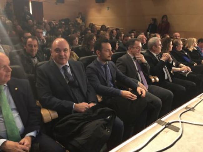 Los alcaldes y otras autoridades que acudieron al acto institucional