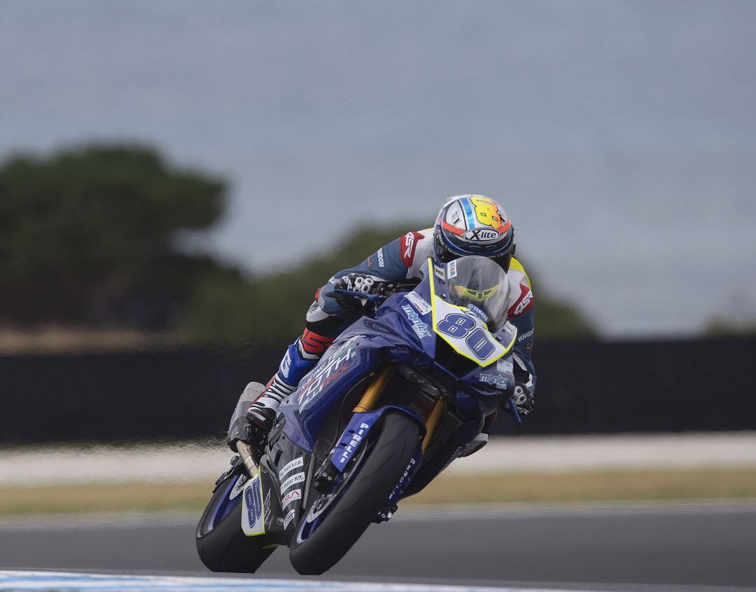 Héctor Barberá, durante los test de Phillip Island