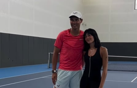 Aitana y Rafa Nadal, tras jugar un partido de tenis en la Rafa Nadal Academy.