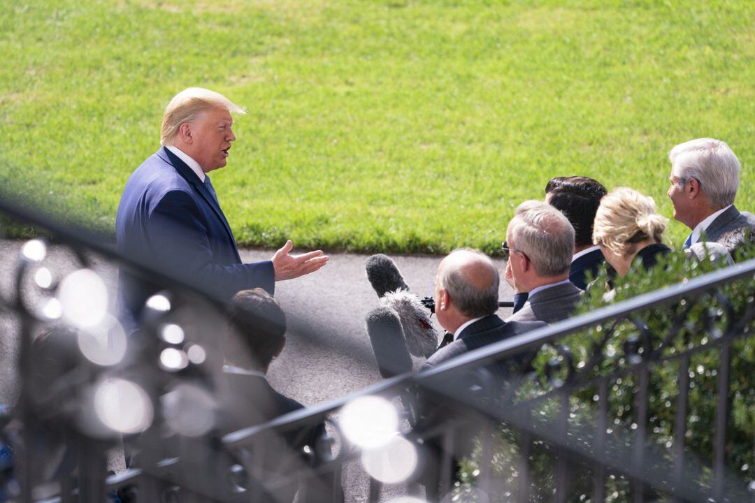 Donald Trump durante una rueda de prensa en Washington