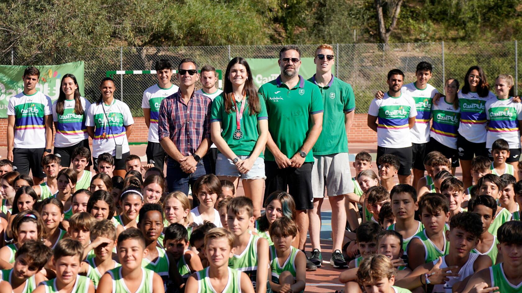 Alberto Díaz, Elena Moreno y Carlos Cabezas, en el Campus Fundación Unicaja