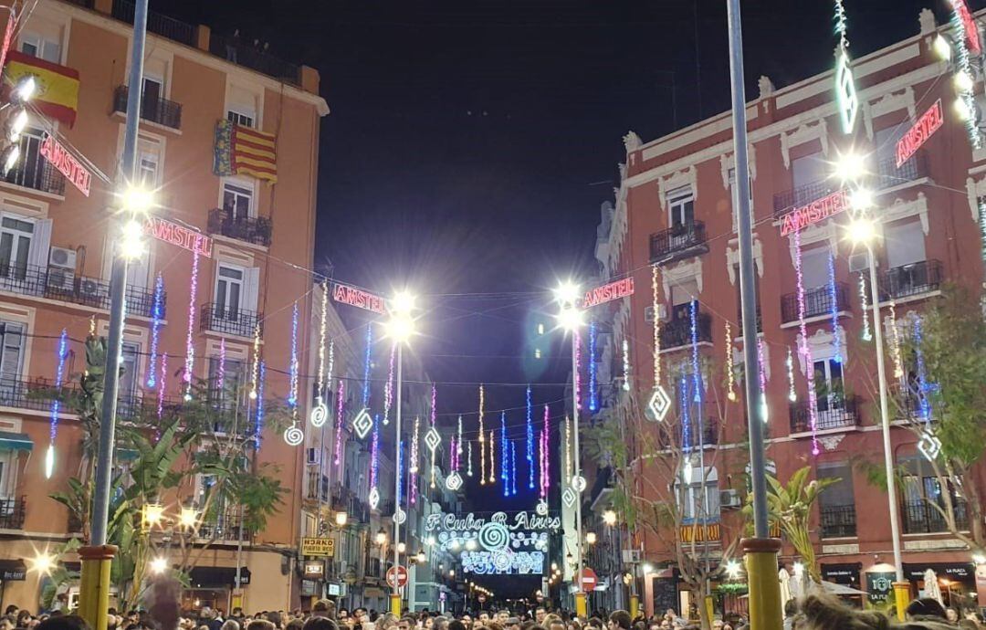 Iluminación de la falla Cuba - Puerto Rico, ganadora de las Fallas 2020