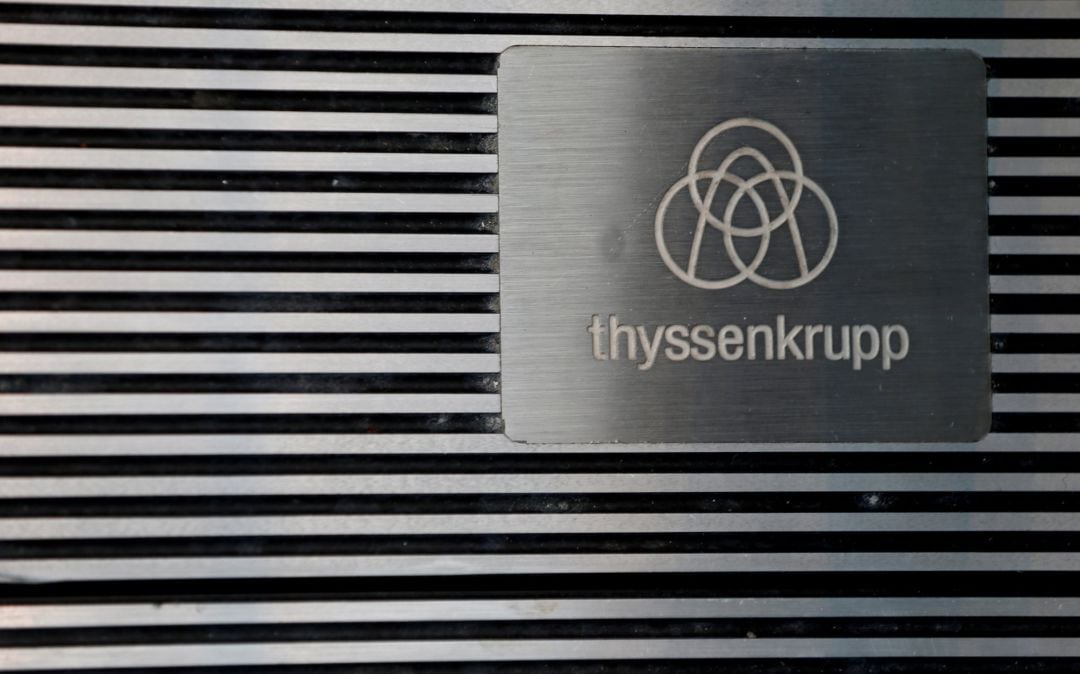 Logo de ThyssenKrupp en una fábrica alemana. 