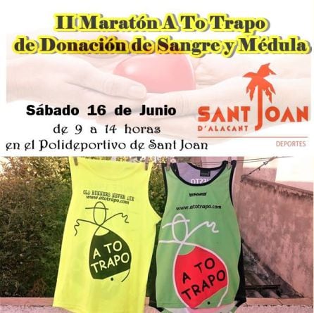 Cartel de la Maratón A to Trapo de donación de sangre y médula