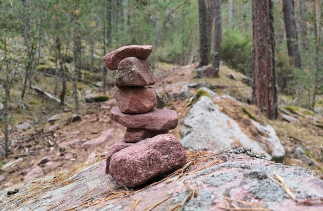 Majano de piedras en el último tramo de la ruta.