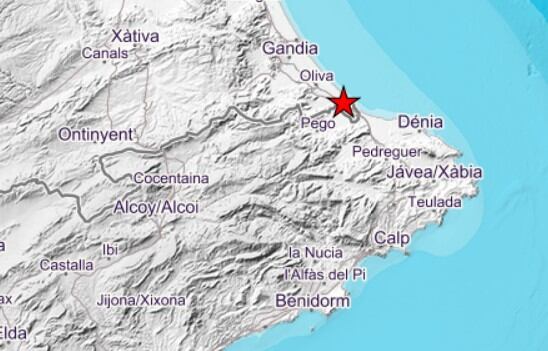Terremoto registrado en Oliva.