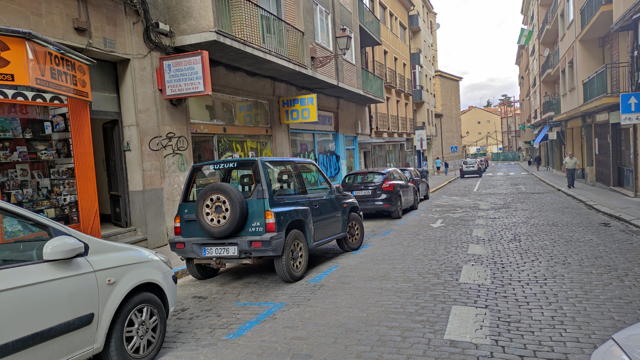 Carril bici de Segovia en la calle Blanca de Silos