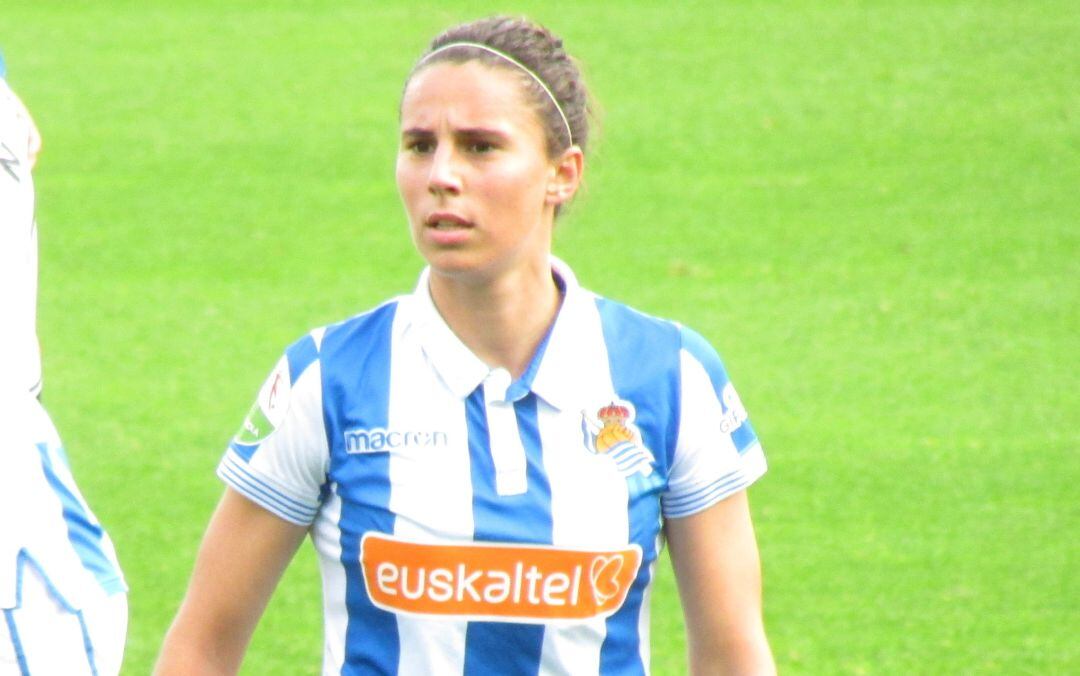 Maddi Torre durante un partido con la Real Sociedad