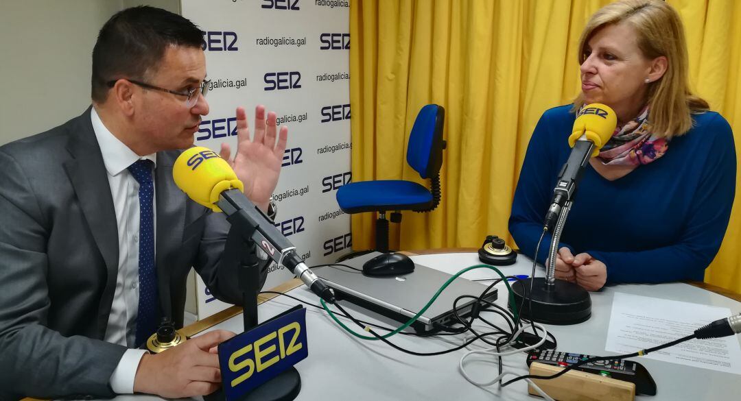 José González y Aida Pena antes de la entrevista