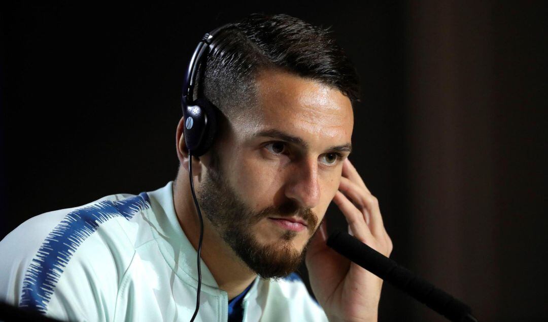 Koke, en la rueda de prensa de la víspera del Atlético - Juventus.