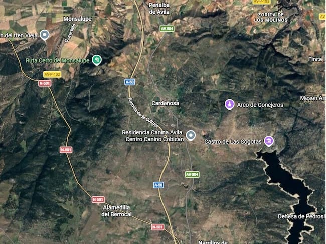 Autovía A 50 , a su paso por el término municipal de Cardeñosa