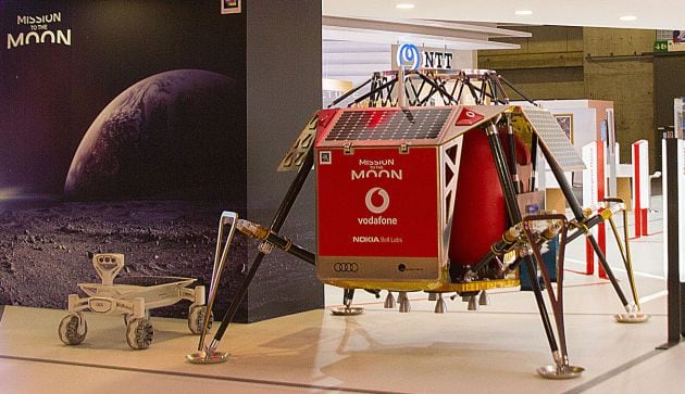 El proyecto &#039;Mission to the moon&#039; en el estánd de Vodafone.