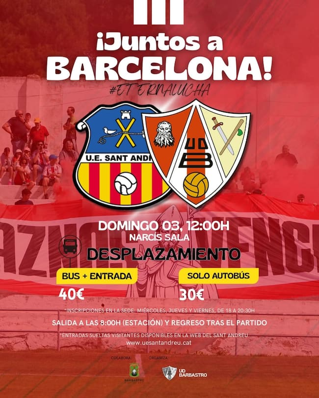 "Juntos a Barcelona" es el objetivo de la UD Barbastro