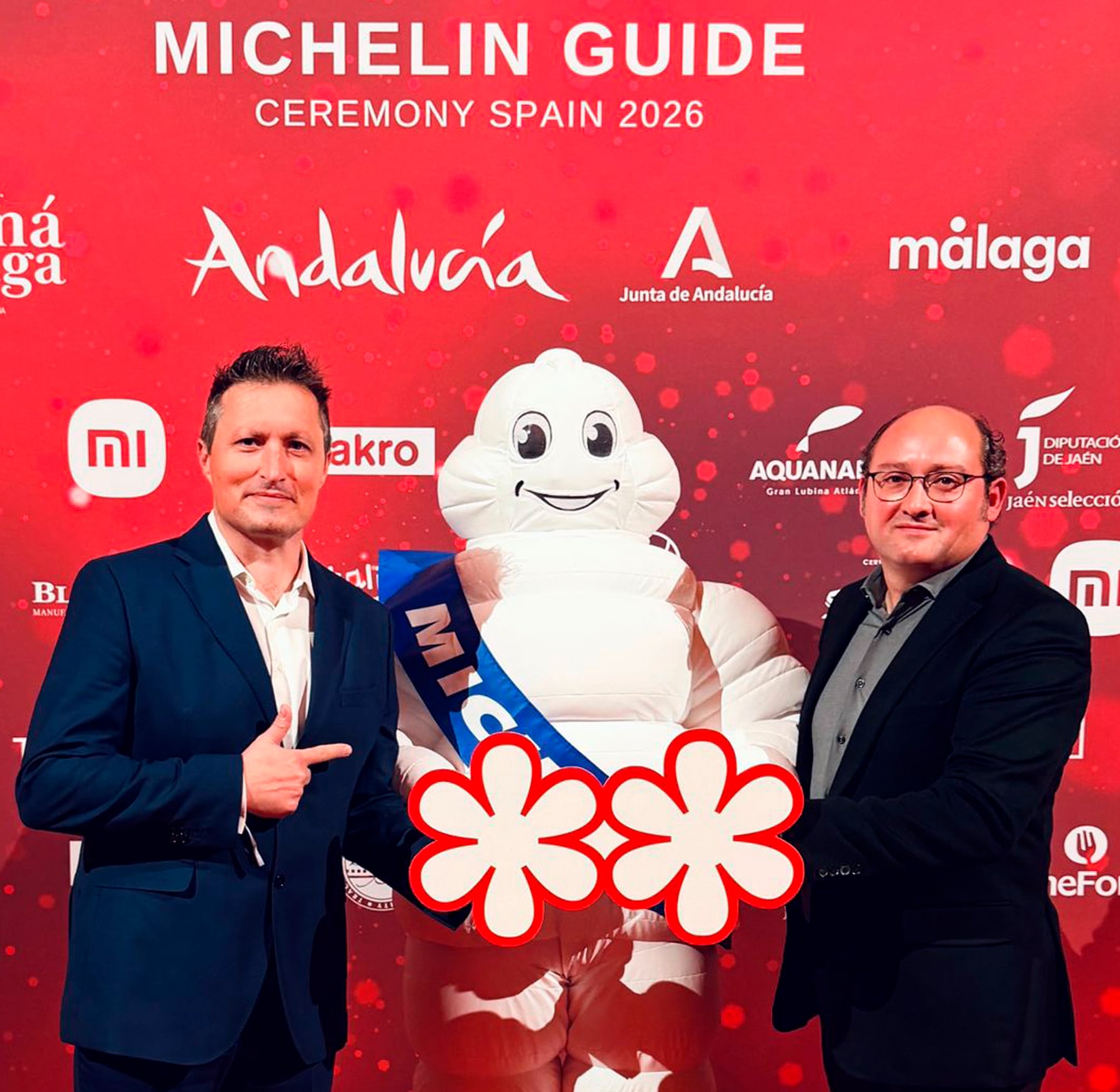 Kiko Moya y Alberto Redrado en la gala de Michelín que tuvo lugar en Málaga