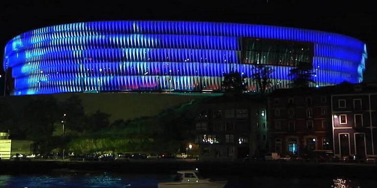 San Mamés, iluminado con las estrellas de la Champions