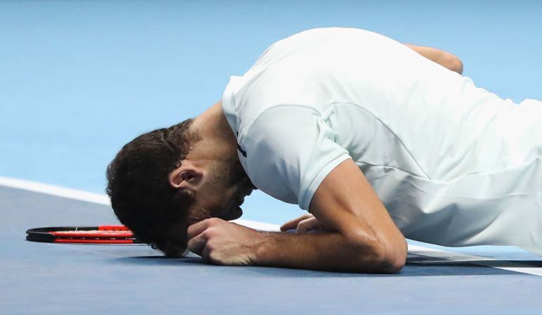 Dimitrov, segundos después de ganar la Copa de Maestros