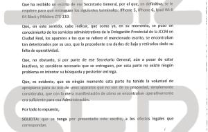 Carta remitida por el ex delegado de la Junta en Ciudad Real, Antonio Lucas Torres