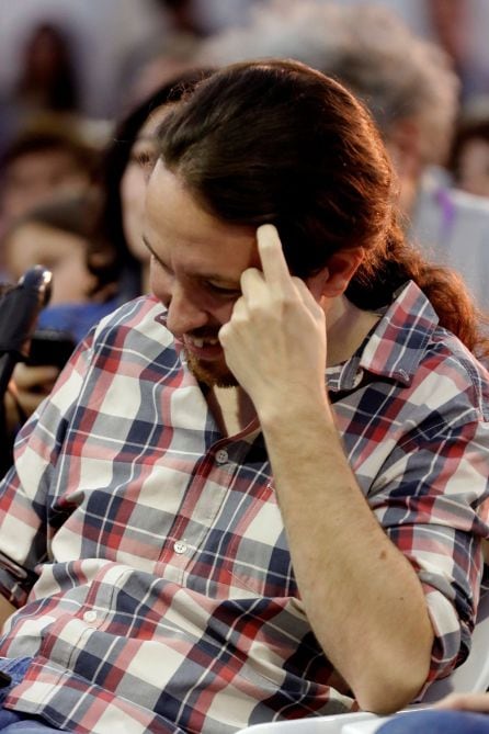 El líder de Podemos, Pablo Iglesias, durante el debate de la universidad de otoño de Podemos