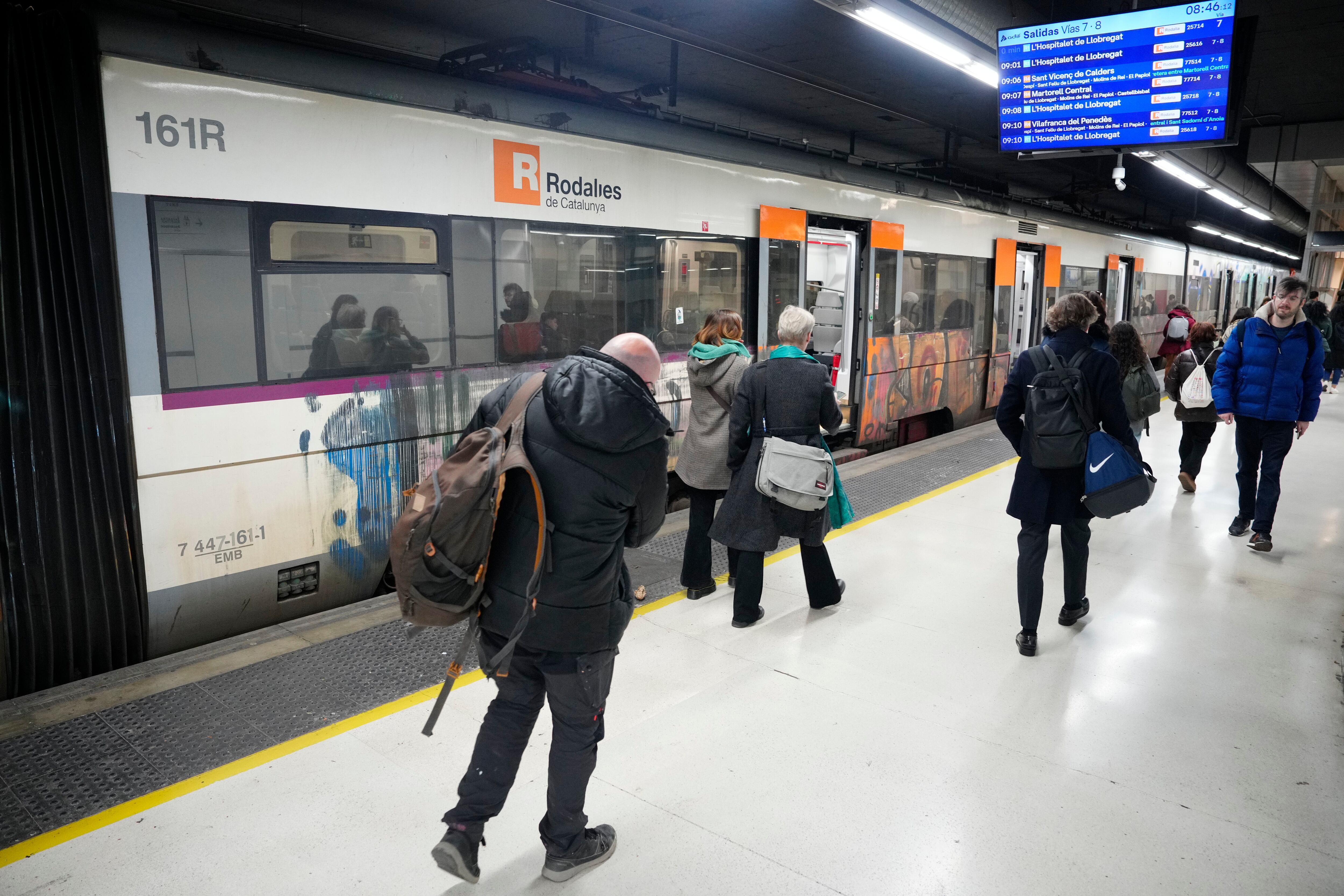 Foto de archivo de un Rodalies en la estación de Sants