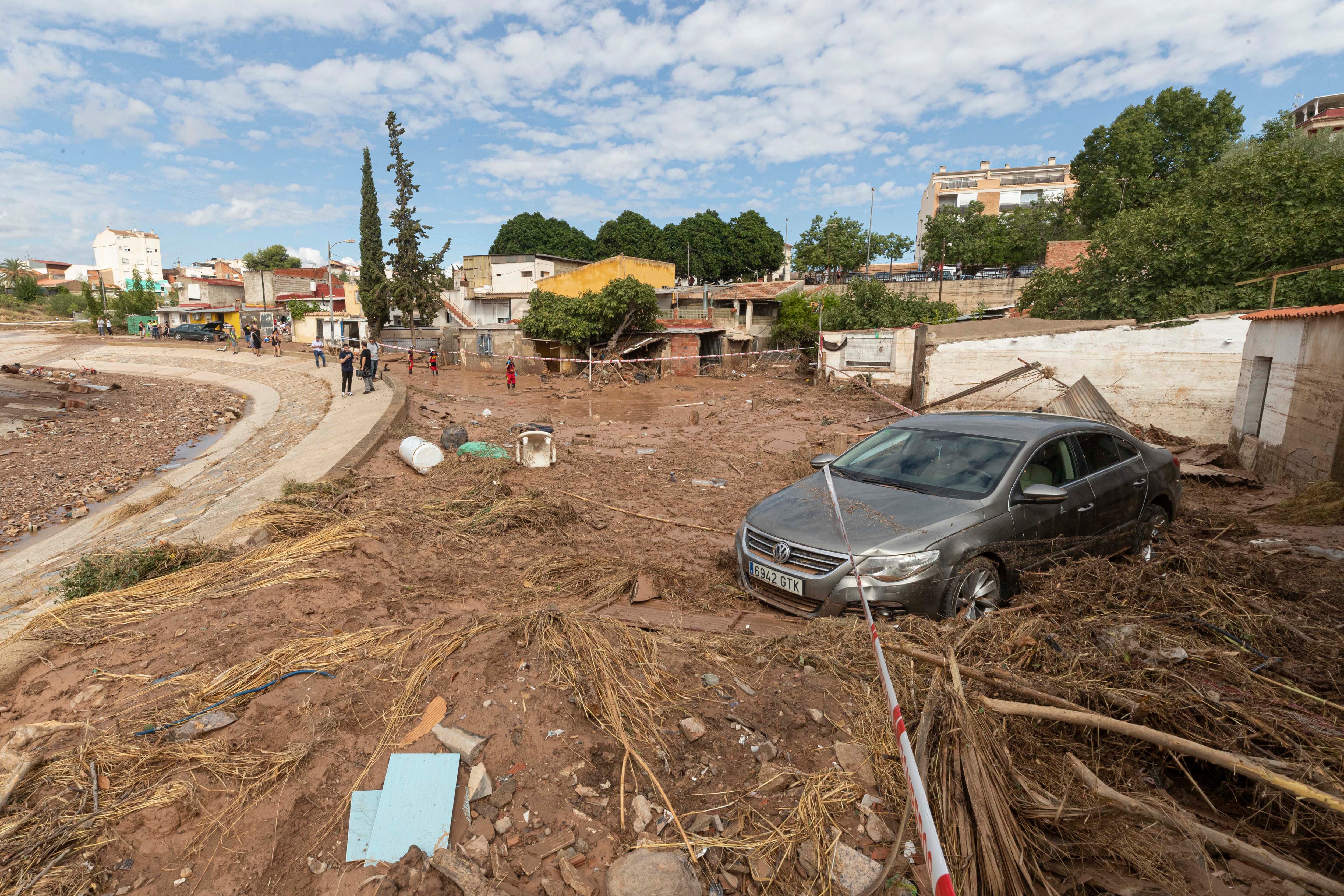 Cauce de la Rambla de la Ventosa que se desbordó debido a las fuertes lluvias caidas en la Pedanía murciana de Javalí Viejo, donde falleció un hombre.