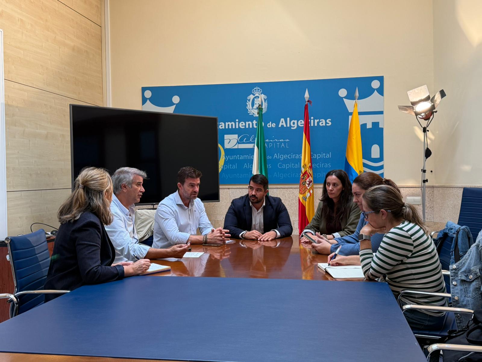 Un momento de la reunión de hoy