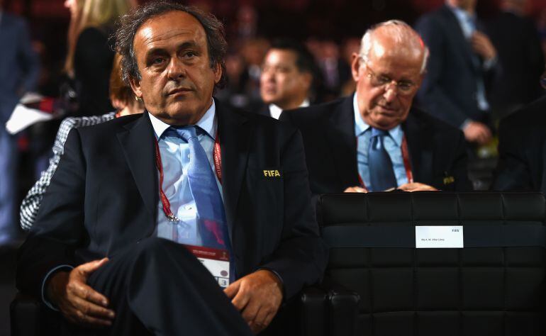 El presidente de la UEFA Michel Platini, que está suspendido de su cargo por el Comité de Ética de la FIFA.