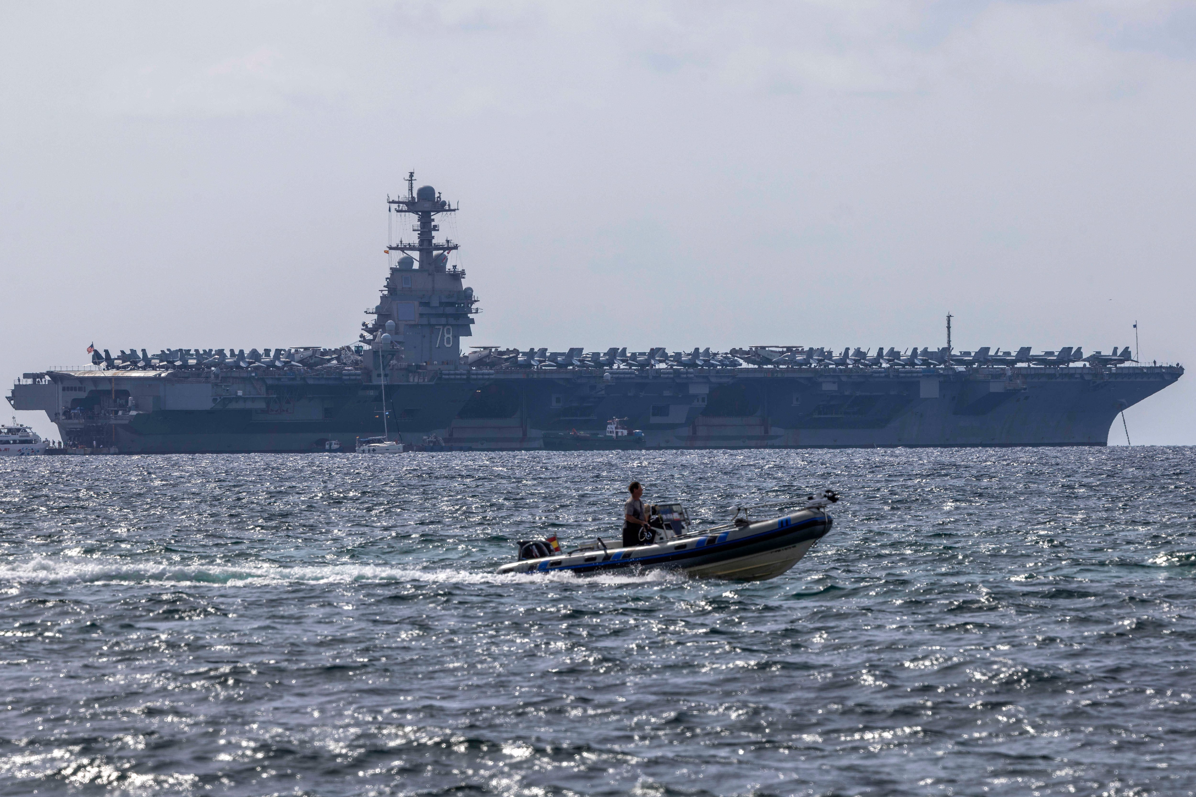 Fotografía de archivo del portaaviones nuclear estadounidense USS Gerald R. Ford.
