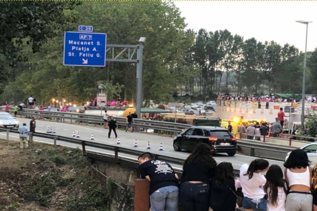 El punt on ha escapat la vaqueta del correbous de Vidreres