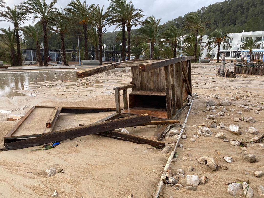 Imagen de la zona de Sant Miquel tras el paso de &#039;Gloria&#039;