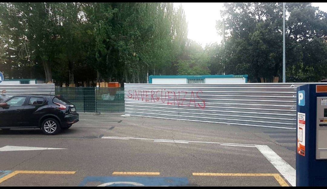 Pintada en la obra de Jardinillos de Palencia