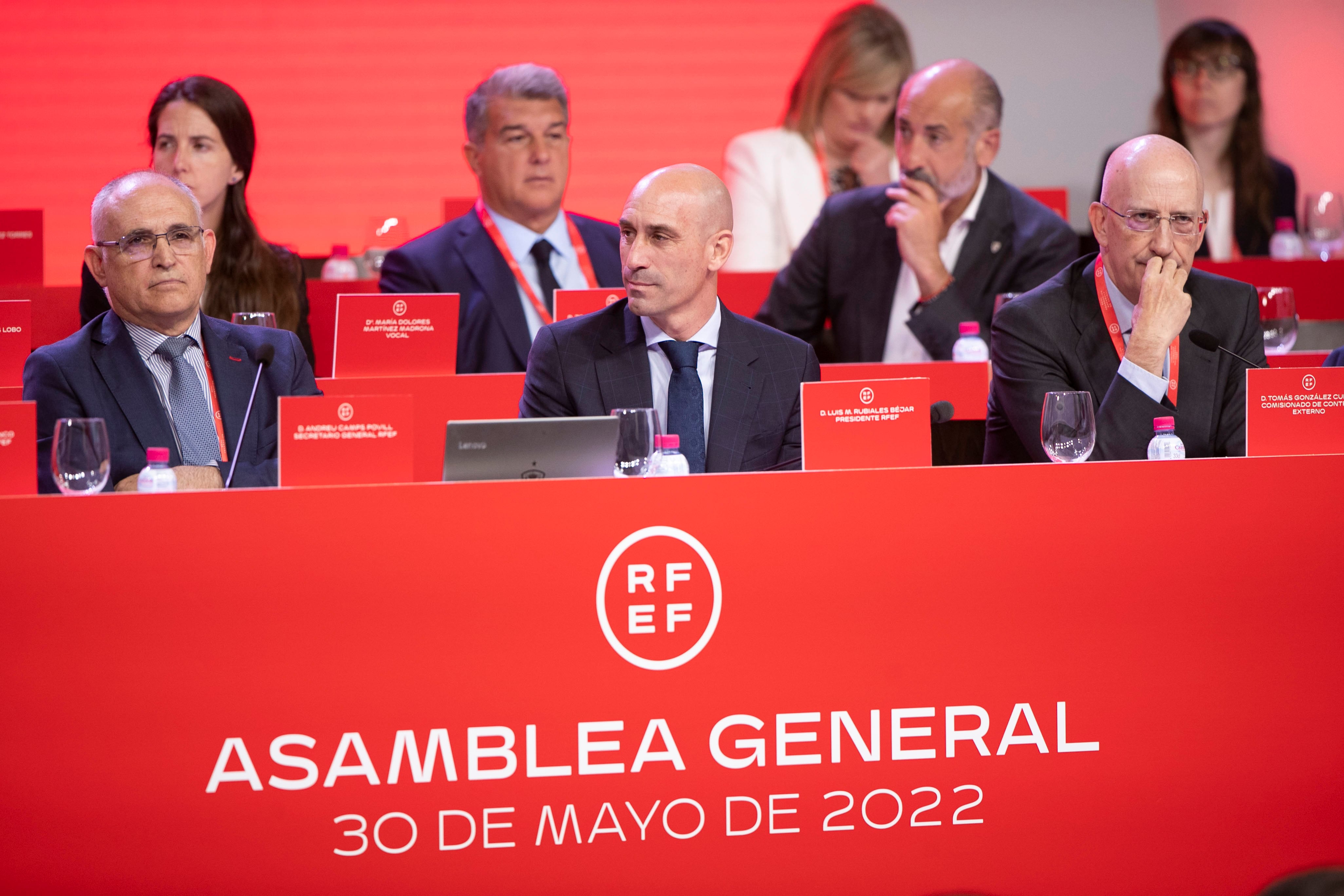 El presidente de la Federación Española de Fútbol (RFEF), Luis Rubiales, durante la Asamblea General de la RFEF. (EFE)