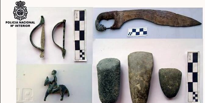 Piezas recuperadas por la Policía Nacional de un expolio en Córdoba