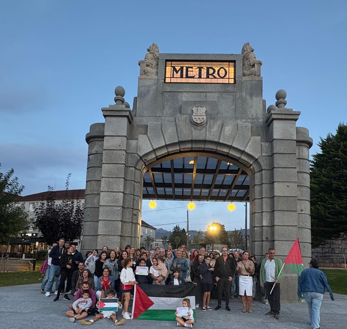 Concentración pro Palestina en Templete de O Porriño