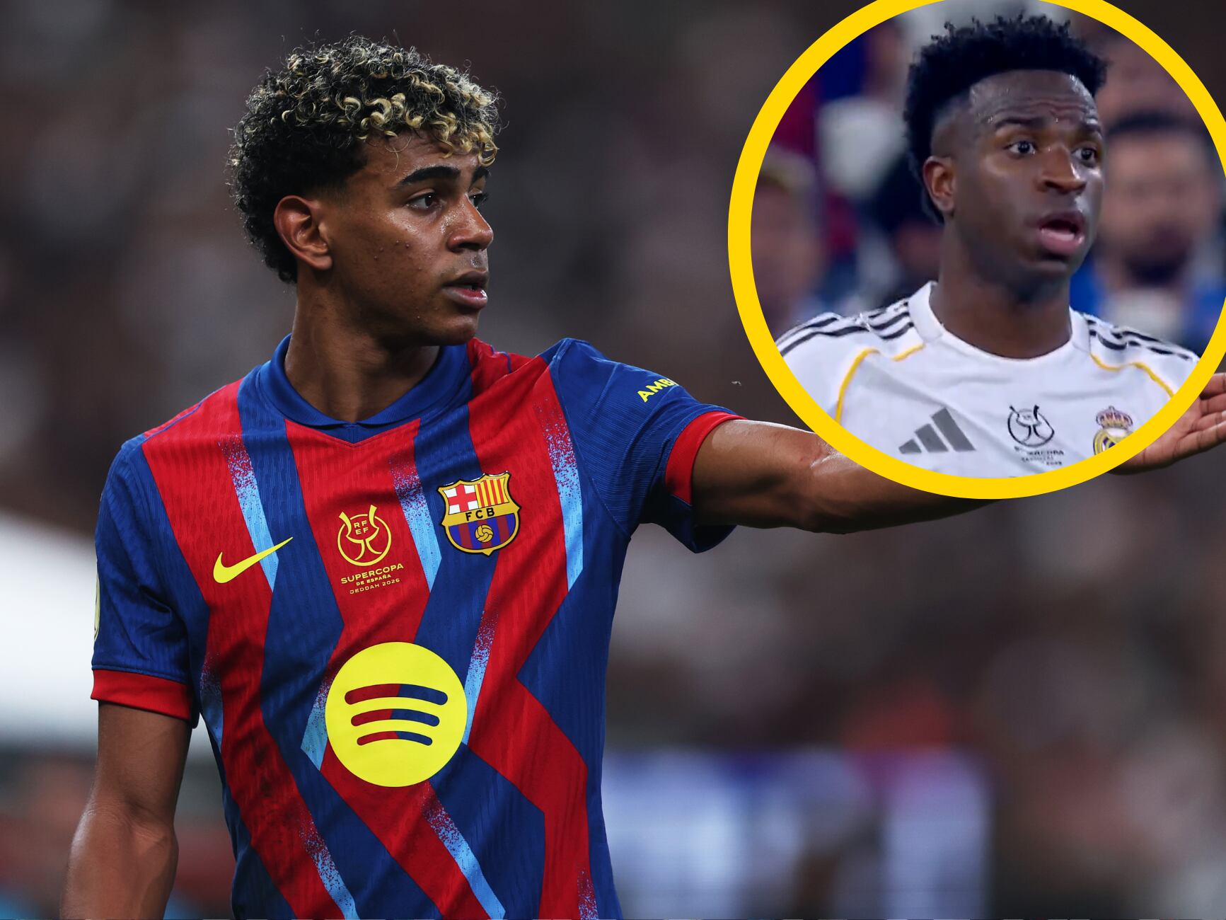 Lamine Yamal y Vinicius, en un montaje de imágenes